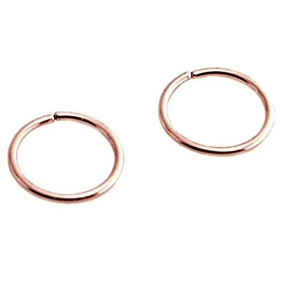 14K Rose Gold Filled Multi Size Open Piercing Hoops Cartilage Helix Tragus - Picture 2 of 7